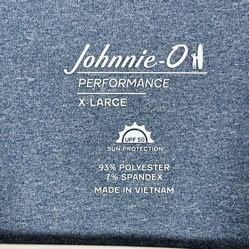 Johnnie-O Mens XL Golf Performance Polo Shirt Blue Beach Print Sun Protection 8 - Picture 4 of 10